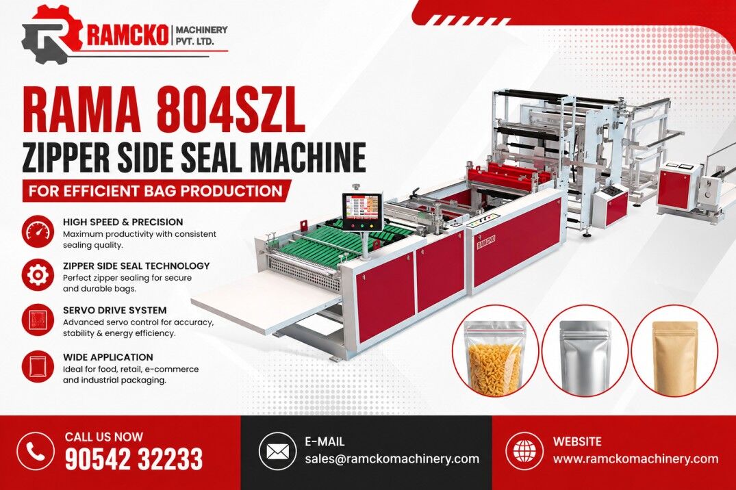 Indore, Businesses For Sale, RAMA 804SZL Zipper Side Seal Machine For Efficient Bag Production | Ramcko Machinery