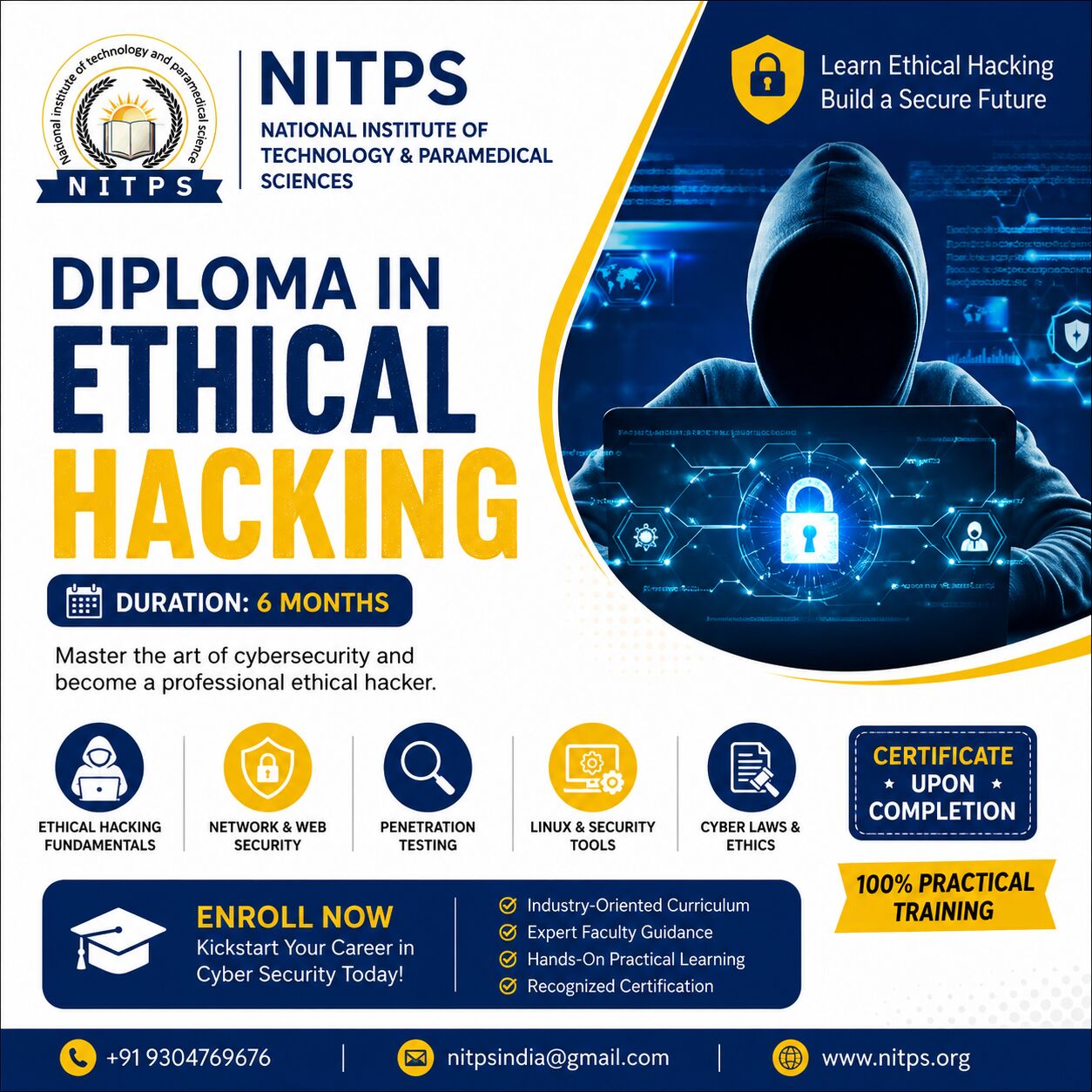 Ghaziabad, Education, Diploma In Ethical Hacking (6 Months) | Cyber Security Course | NITPS