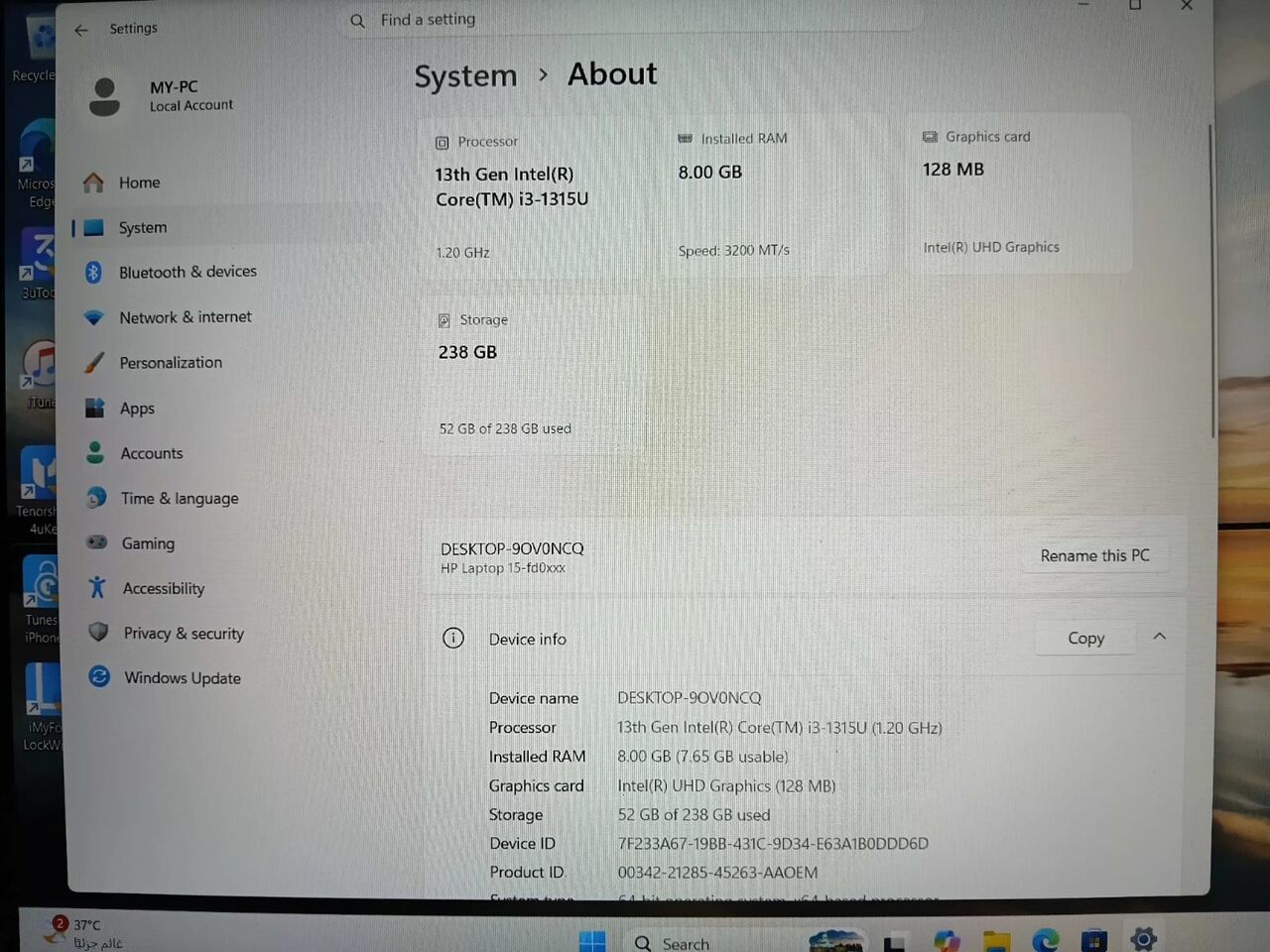 Jubail, Computers, SAR 1500,  13th Gen, HP Laptop ,Intel Core I3, 8GB DDR5 RAM, 256GB Nvme