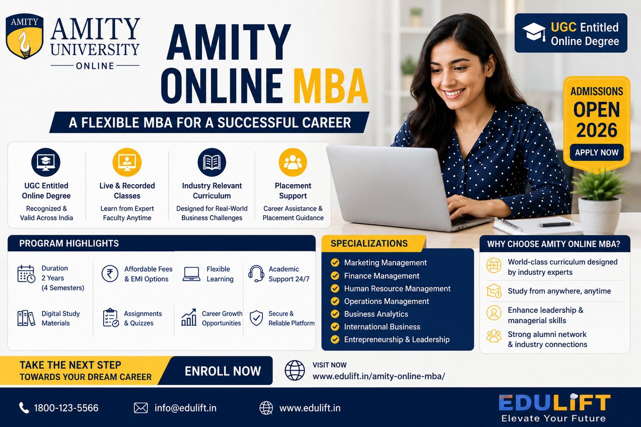 Pune, Education, Amity Online MBA 2026 &ndash; Fees, Eligibility, Admission & Specializations | Edulift