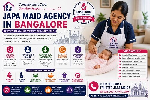 Bangalore, Cleaning, Experienced Japa Maid Agency Bangalore For Mother And Baby Care