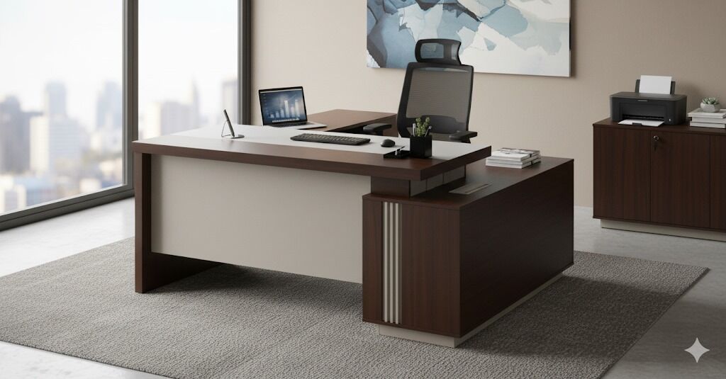 Manama, Furniture, BHD 160,  AC OFFICE DESK FOR SELL GMAX 240X200X75CM