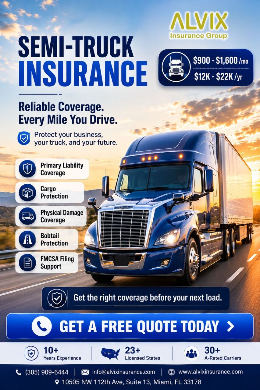 Miami, Financial, How Much Does 18-Wheeler Insurance Cost In 2026?