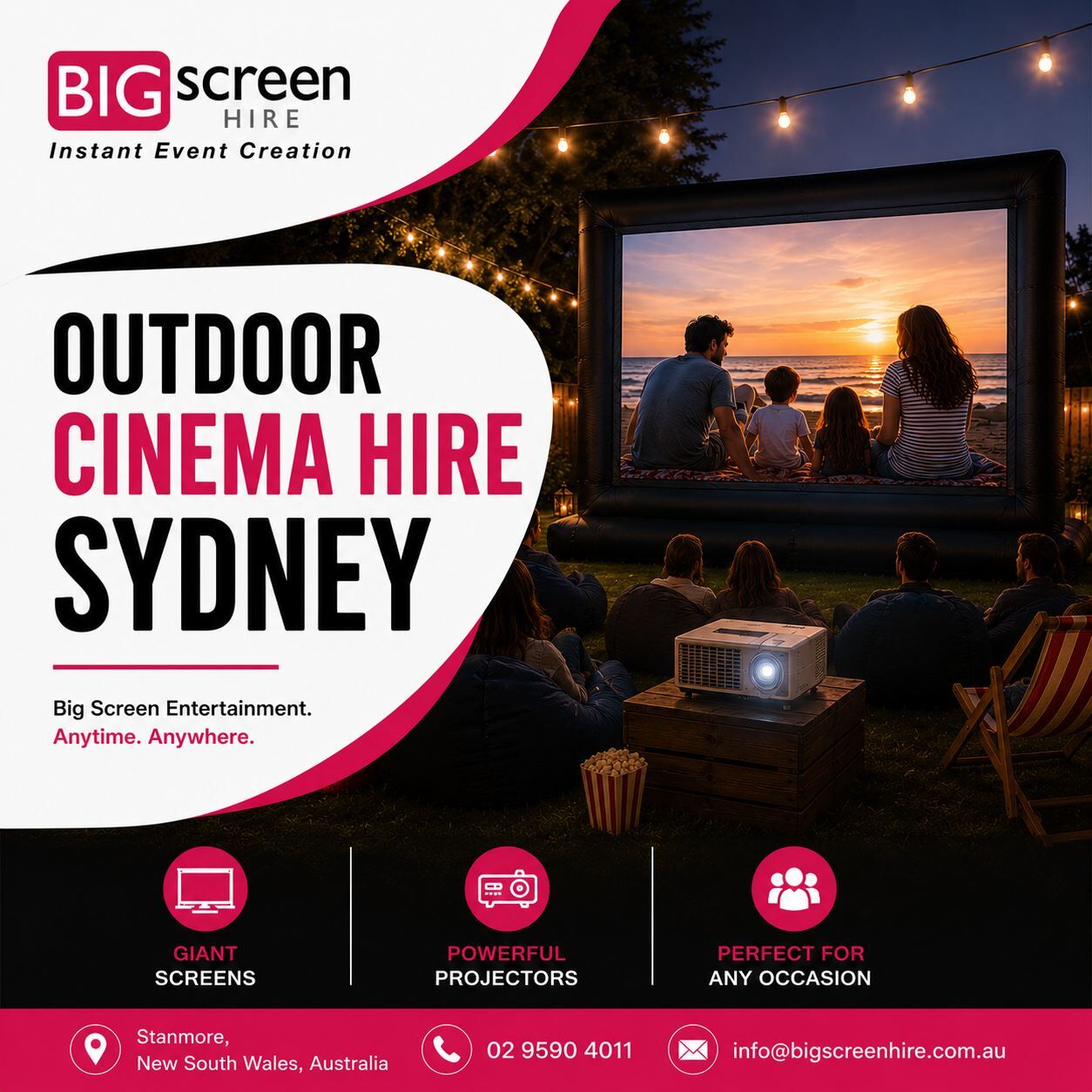 Sydney, Equipment Rental, Outdoor Cinema Hire Sydney For Memorable Events And Movie Nights