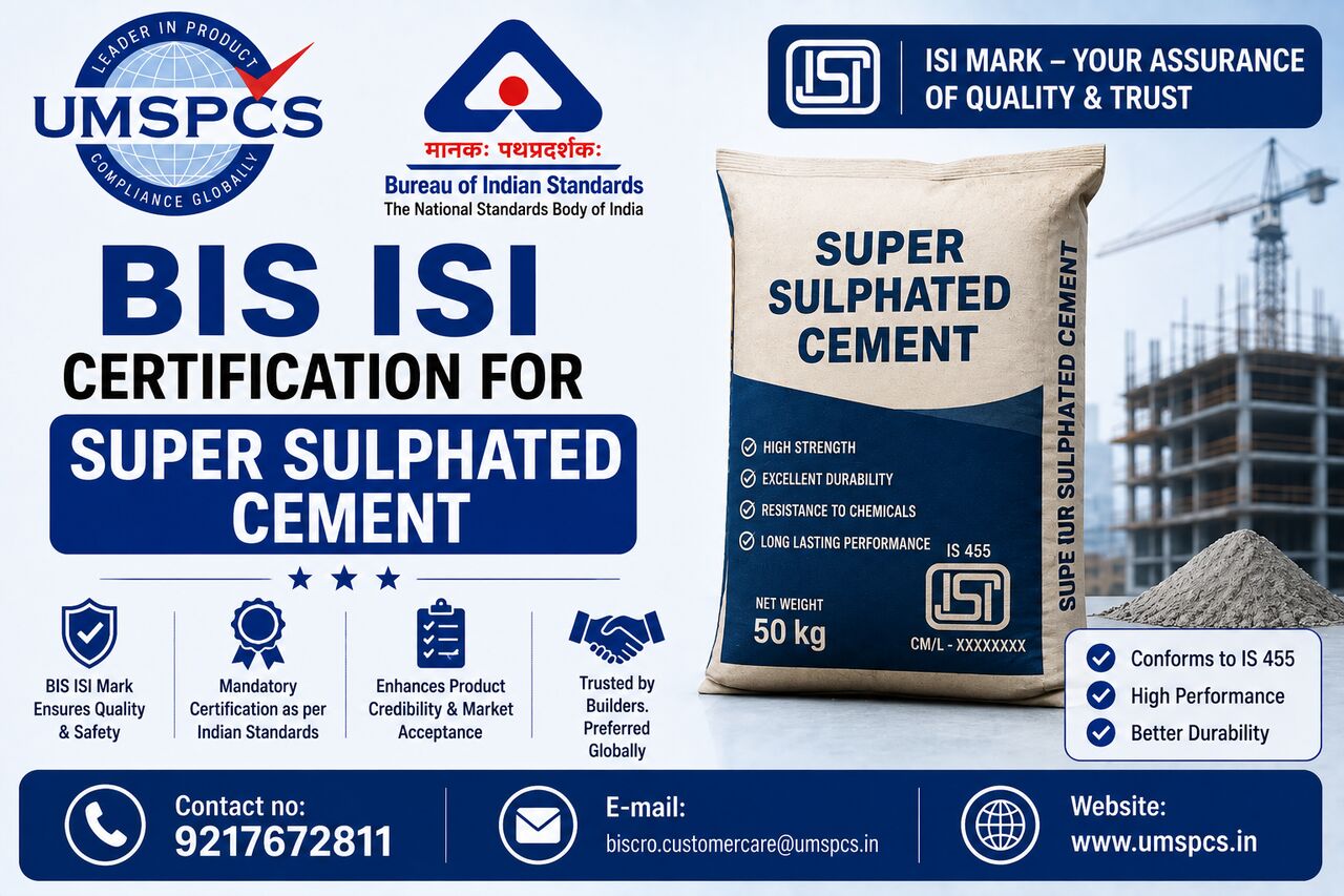Noida, Legal, BIS ISI Certification For Super Sulphated Cement