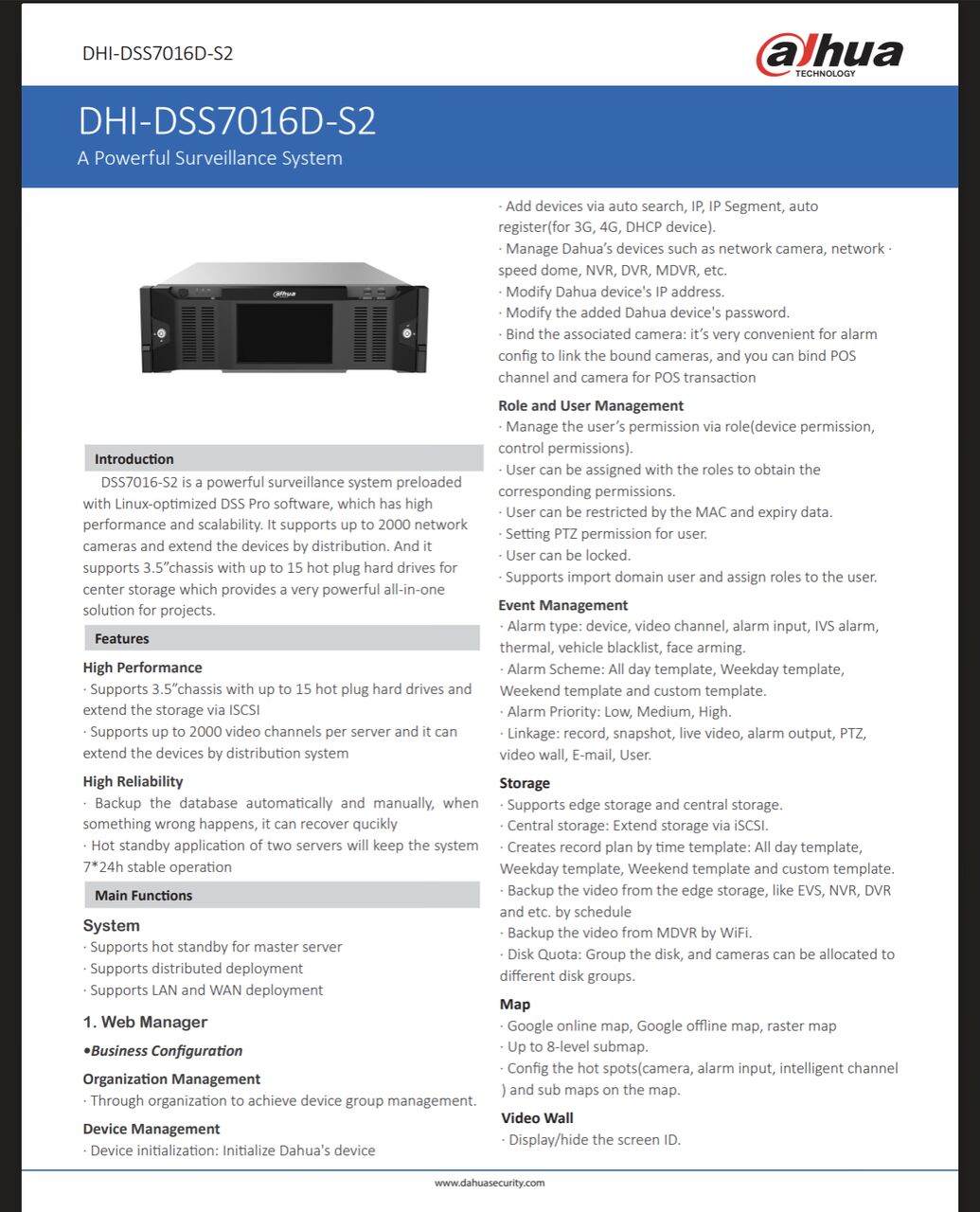 Riyadh, Electronics, SAR 27600,  DHI-DSS7016D-S2 A Powerful Surveillance System