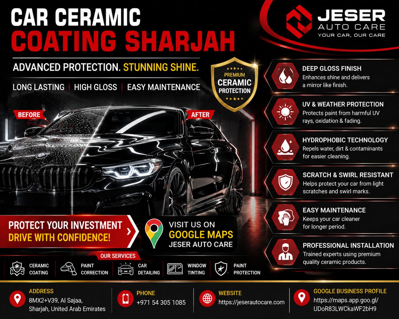 Sharjah, Automotive, Car Ceramic Coating Sharjah | Advanced Vehicle Paint Protection