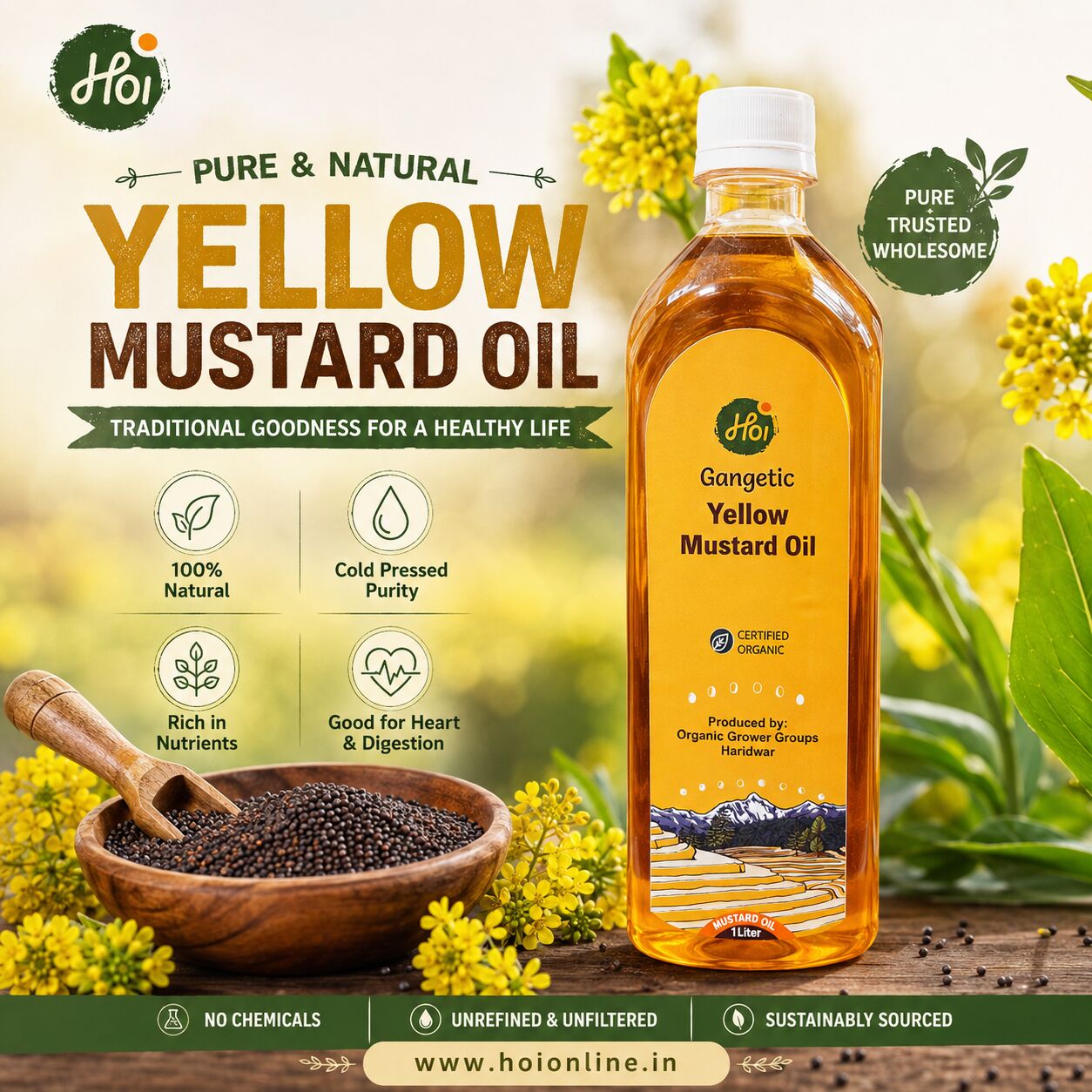 Mumbai, Food & Drink, Yellow Mustard Oil - Sarso Ka Tel - Pure And Organic - Buy Now