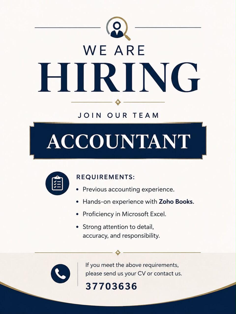 Manama, Jobs, Accountant