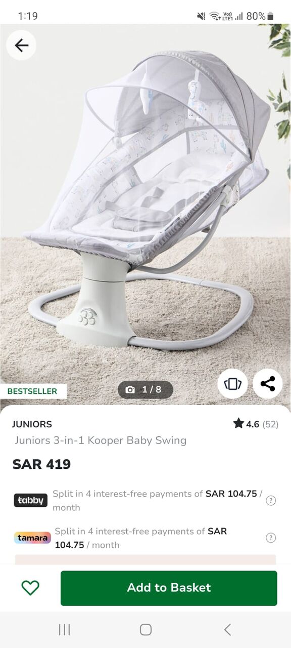 Jubail, Electronics, SAR 250,  Juniors 3-in1 Kooper Baby Swing