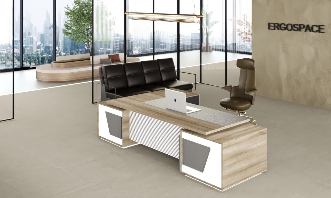 Dubai, Furniture, AED 3795,  FOR SALE: Coe L-Shaped Executive Desk