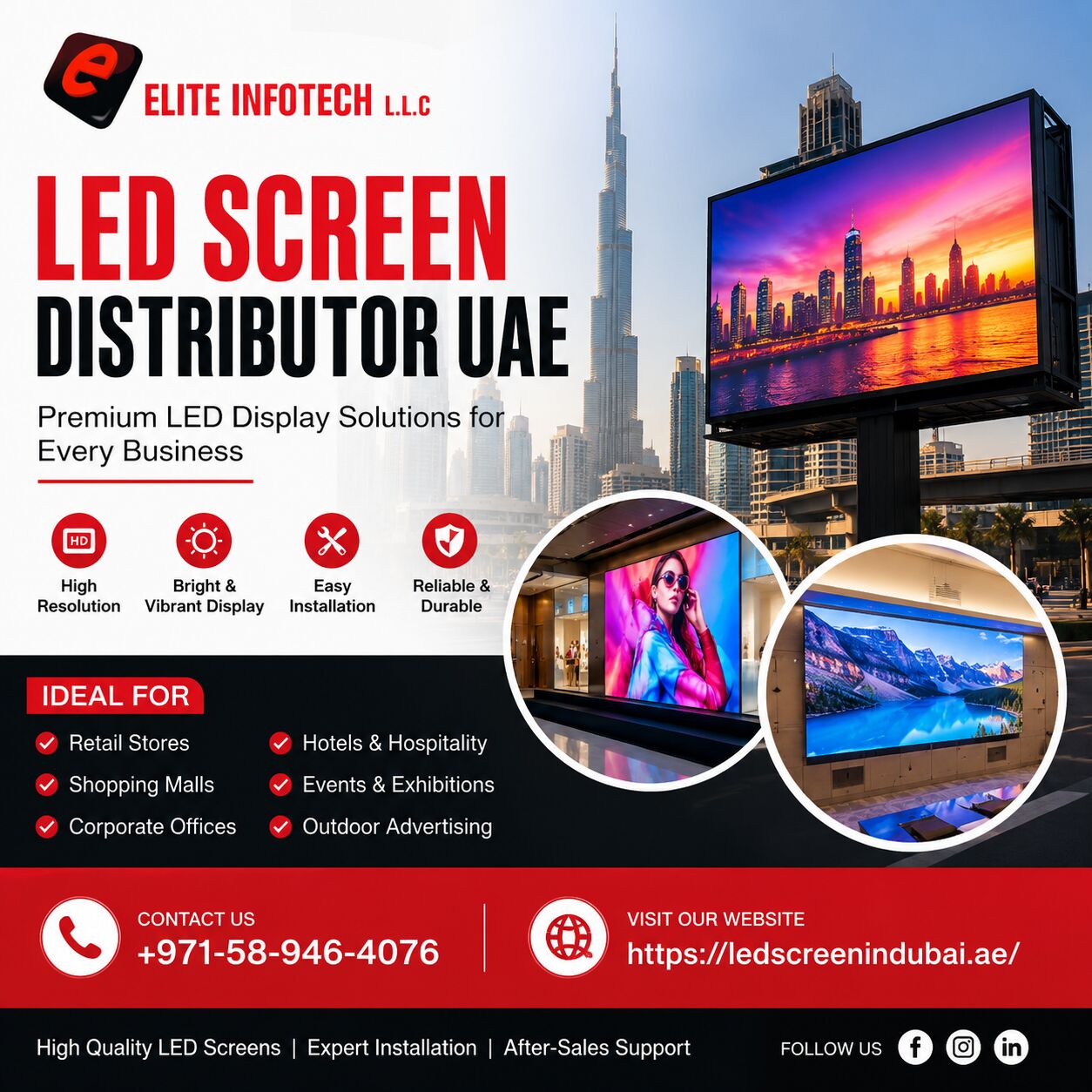 Dubai, Creative, Why Choose A Professional LED Screen Distributor UAE?