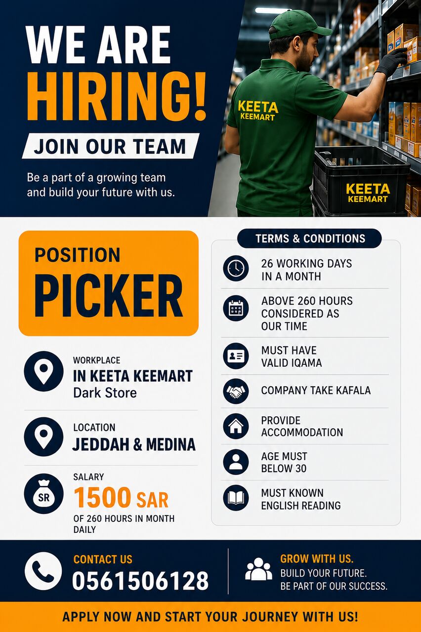 Jeddah, Jobs, Pickers