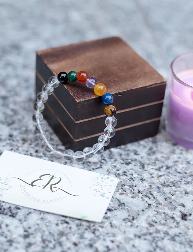 Noida, Jewelry, INR 799,  7 Chakra Bracelet With Natural Quartz Crystal Balance