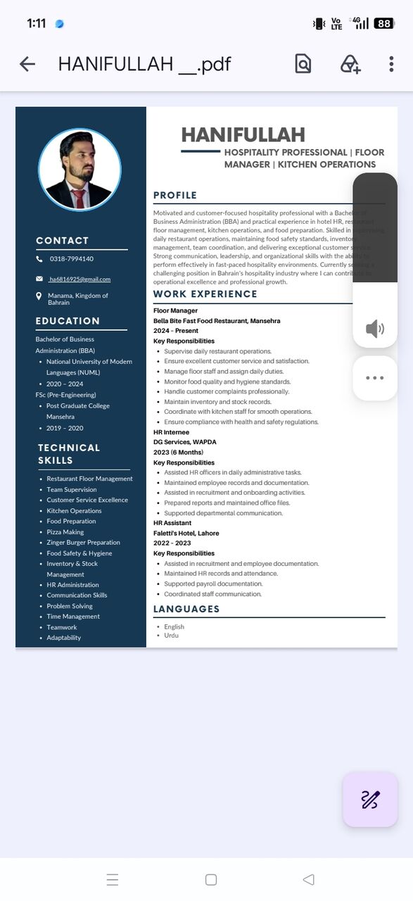Manama, Job Seekers, Hotel Management
