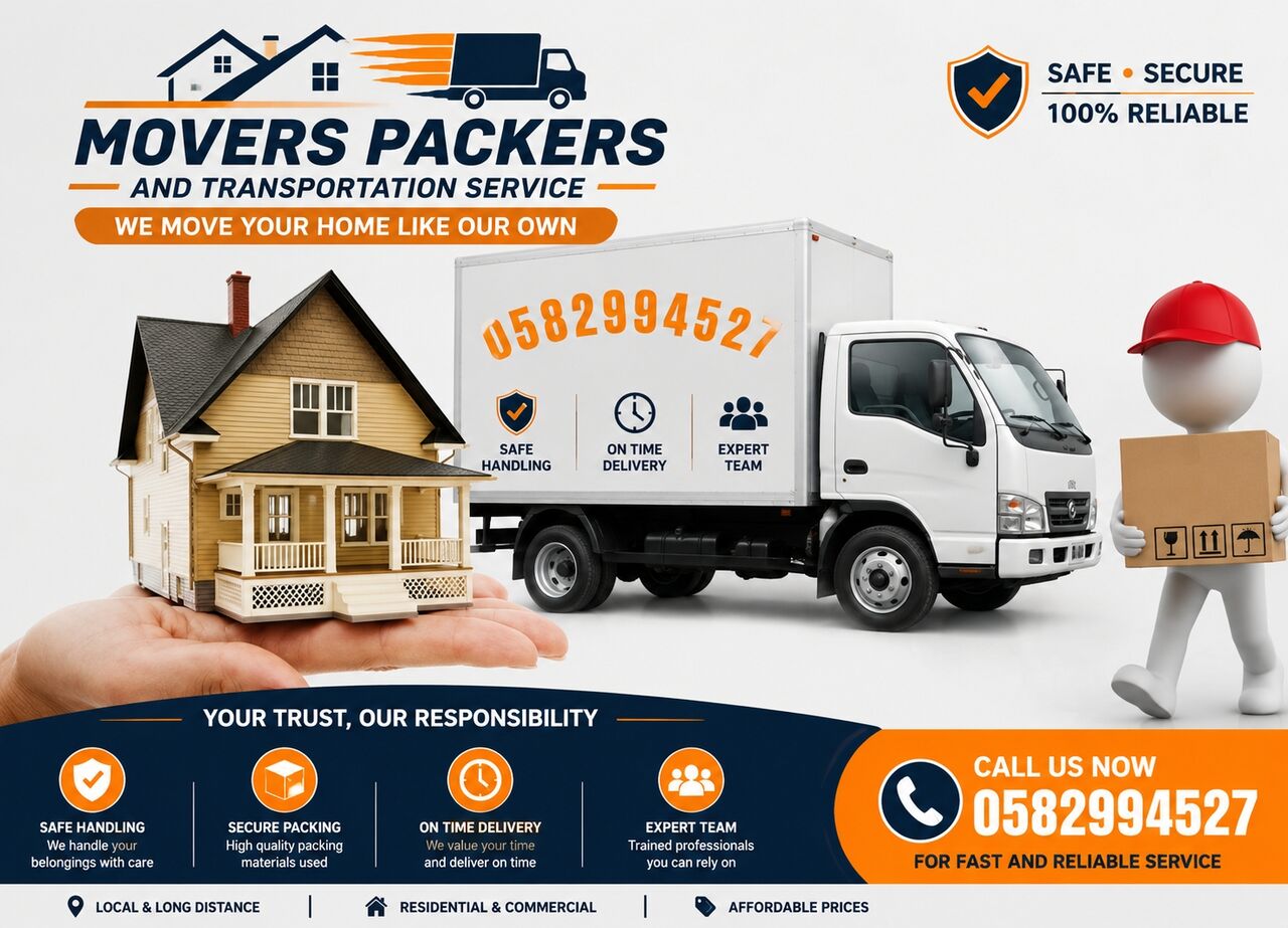 Dhahran, Household, Reliable House Shifting Office Moving Movers Packers & Transportation | Call  0582994527