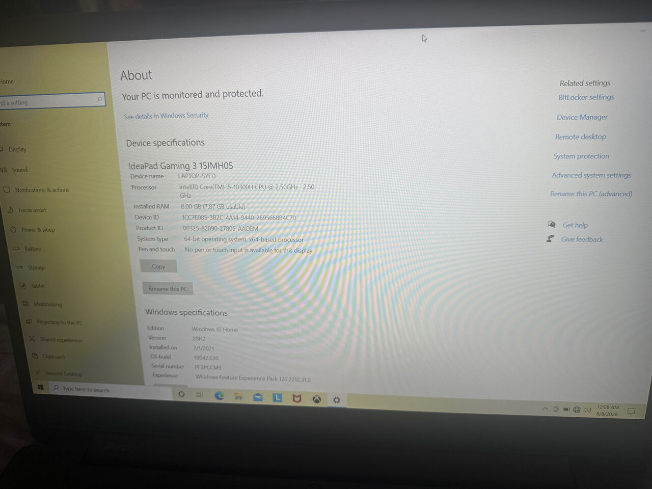 Al Rehab, Computers, SAR 1800,  Lenovo IdeaPad Gaming 3 I5 10th Gen | GTX 1650 | 8GB RAM | 500GB SSD | Like New