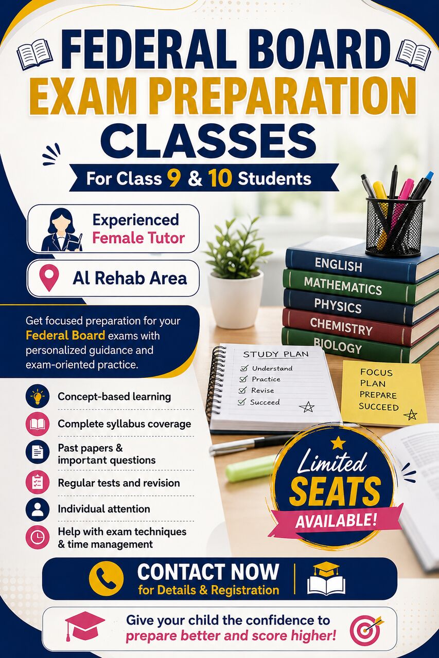 Al Rehab, General, FEMALE TUTOR FEDRAL EXAM PREPRATION