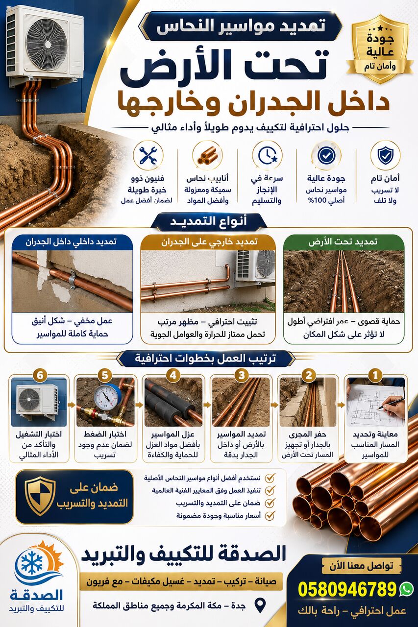 Jeddah, Air Conditioning, Ac Copeer Pipeing Undragraund
