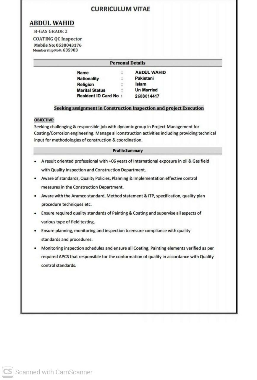 Jubail, Job Seekers, Coating/Painting QC Inspector BAGS -Grade-2 Certified