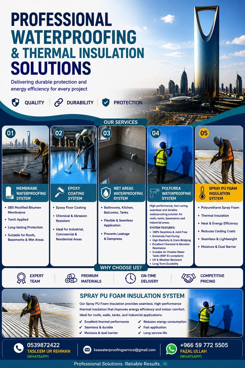 Jubail, Job Seekers, Waterproofing Subcontractor