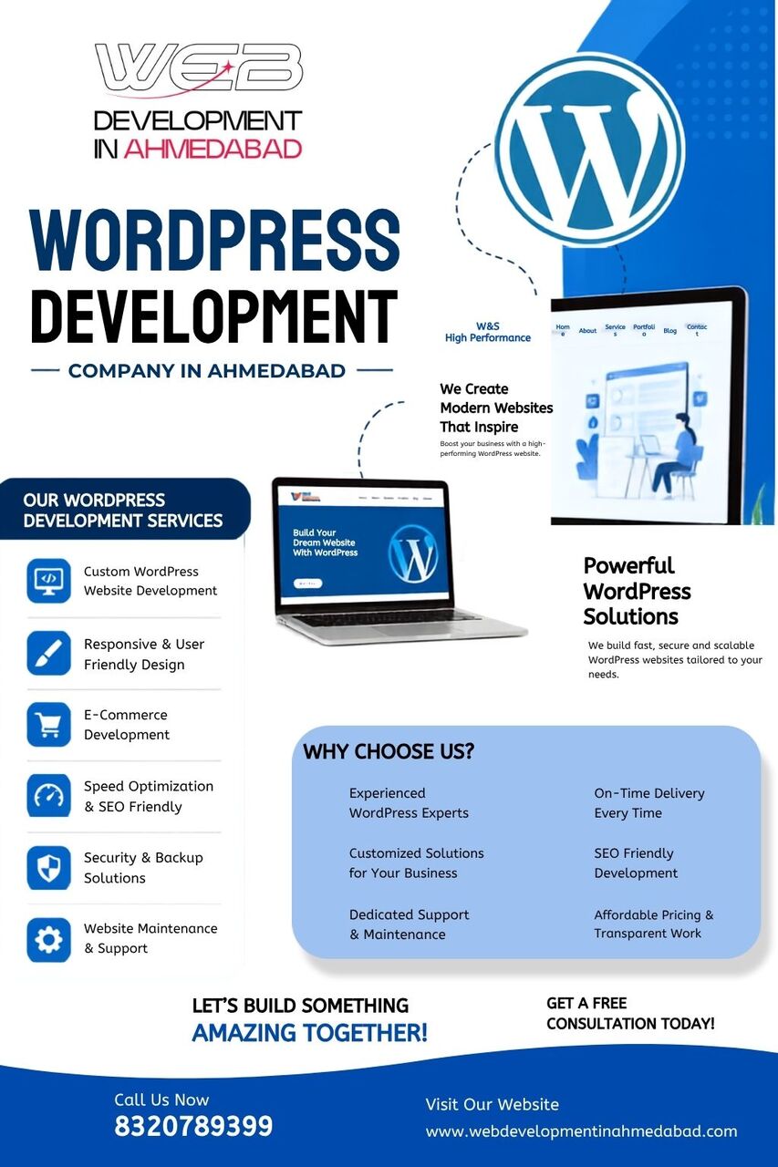 Ahmedabad, Web Design & Development, WordPress Development Company In Ahmedabad For Custom Business Websites