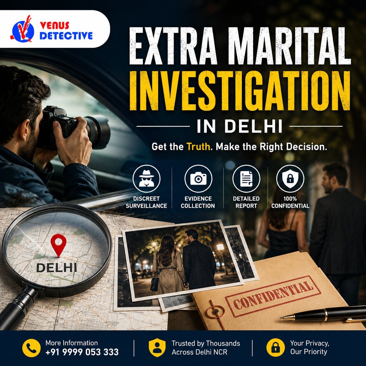New Delhi, Legal, Extra Marital Investigation In Delhi | Venus Detective