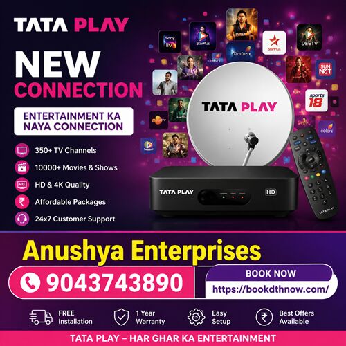 Mumbai, Electronics, INR 3600,  Tata Play New DTH Connection In Pondicherry | Same Day Installation