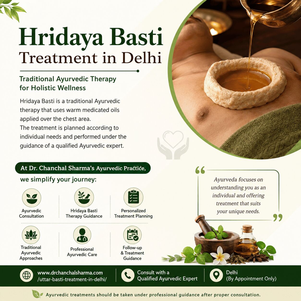 New Delhi, Medical, Traditional Hridaya Basti Treatment In Delhi