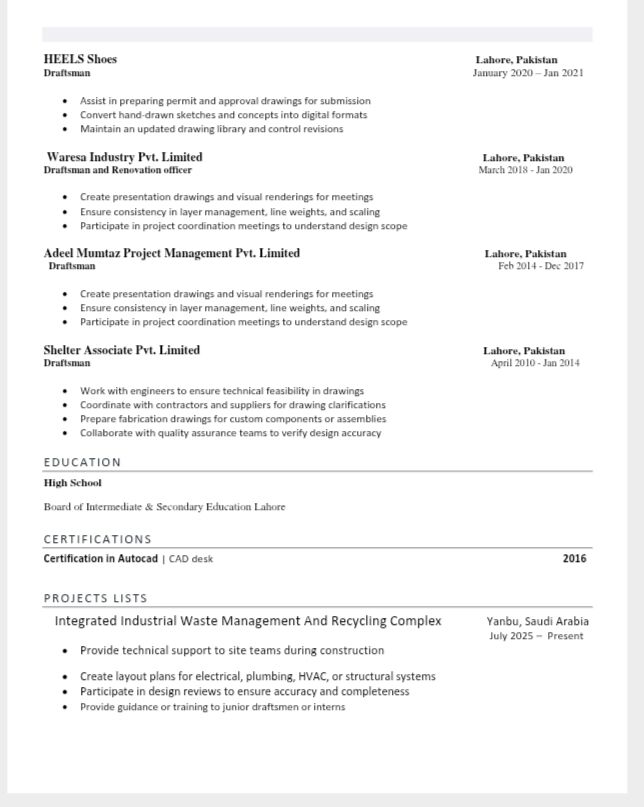 Jeddah, Job Seekers, AutoCAD Draftsman