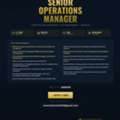 Senior Operations Manager &ndash; Construction