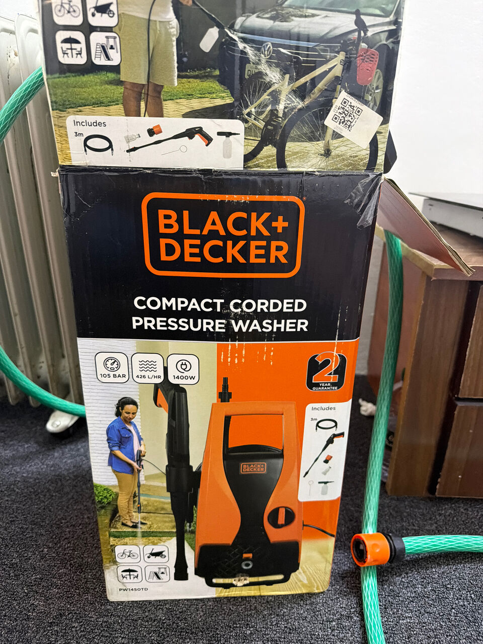 Umm Al Hamam, Appliances, SAR 200,  Black+Decker Pressure Washer 1400W 105 Bar - Full Set