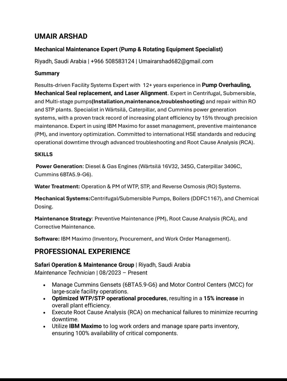 Riyadh, Job Seekers, Need Job For Pump Technician