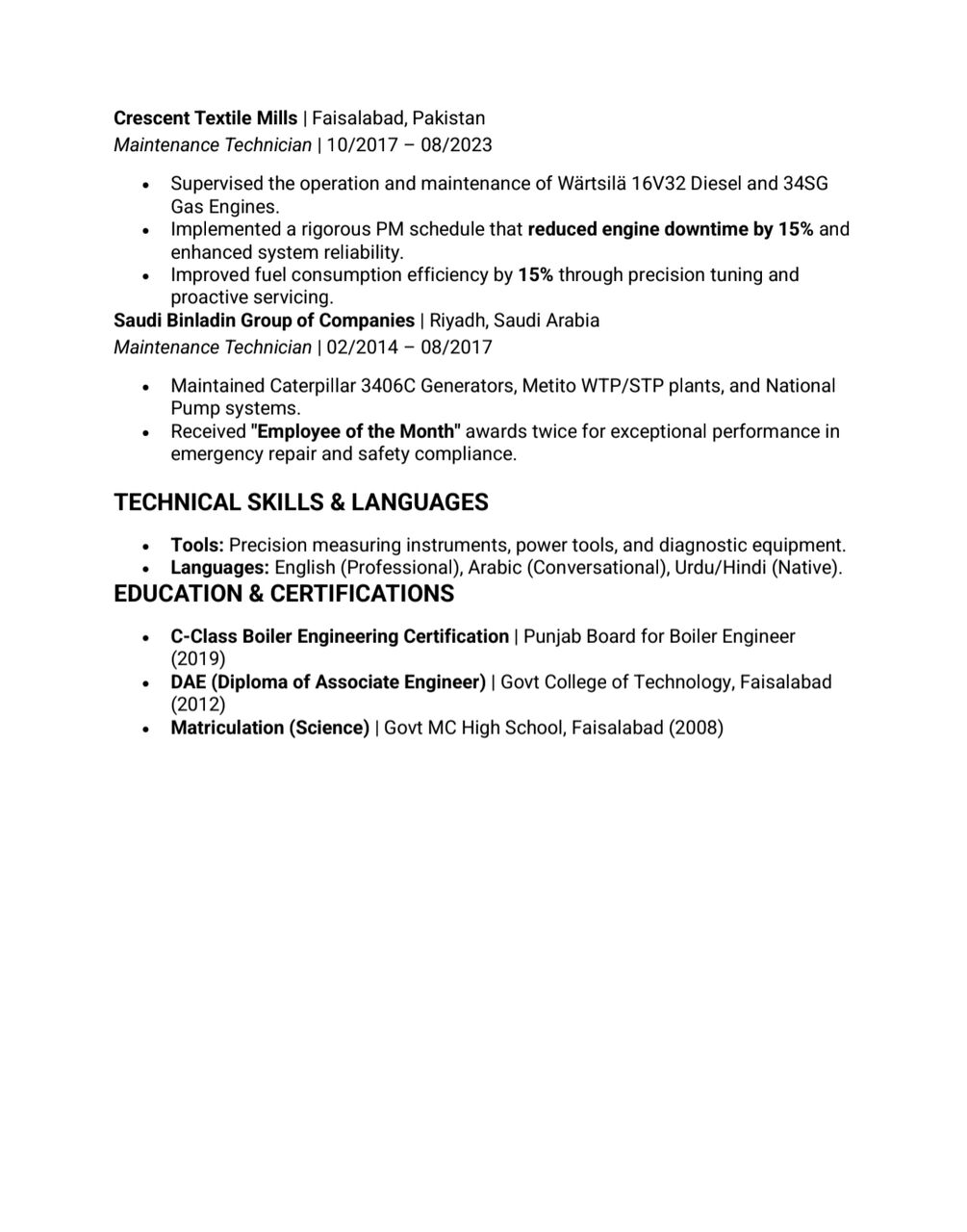 Riyadh, Job Seekers, Need Job For Pump Technician