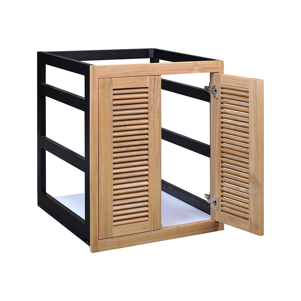 New York, Business, Install Teak Wood Outdoor Cabinets For Unique Kitchen Style