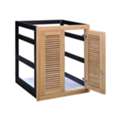 Install Teak Wood Outdoor Cabinets For Unique Kitchen Style