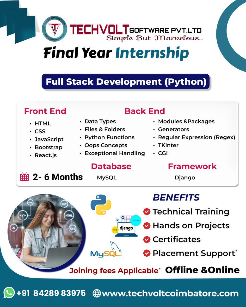 Coimbatore, Marketing, Offline-Online Internship Training|Python,PHP Internship