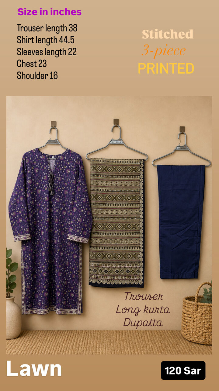 Jubail, Clothing & Accessories, SAR 90,  Summer Stitched Printed And Embroidered 3 Pc, 2 Pc And Shirts