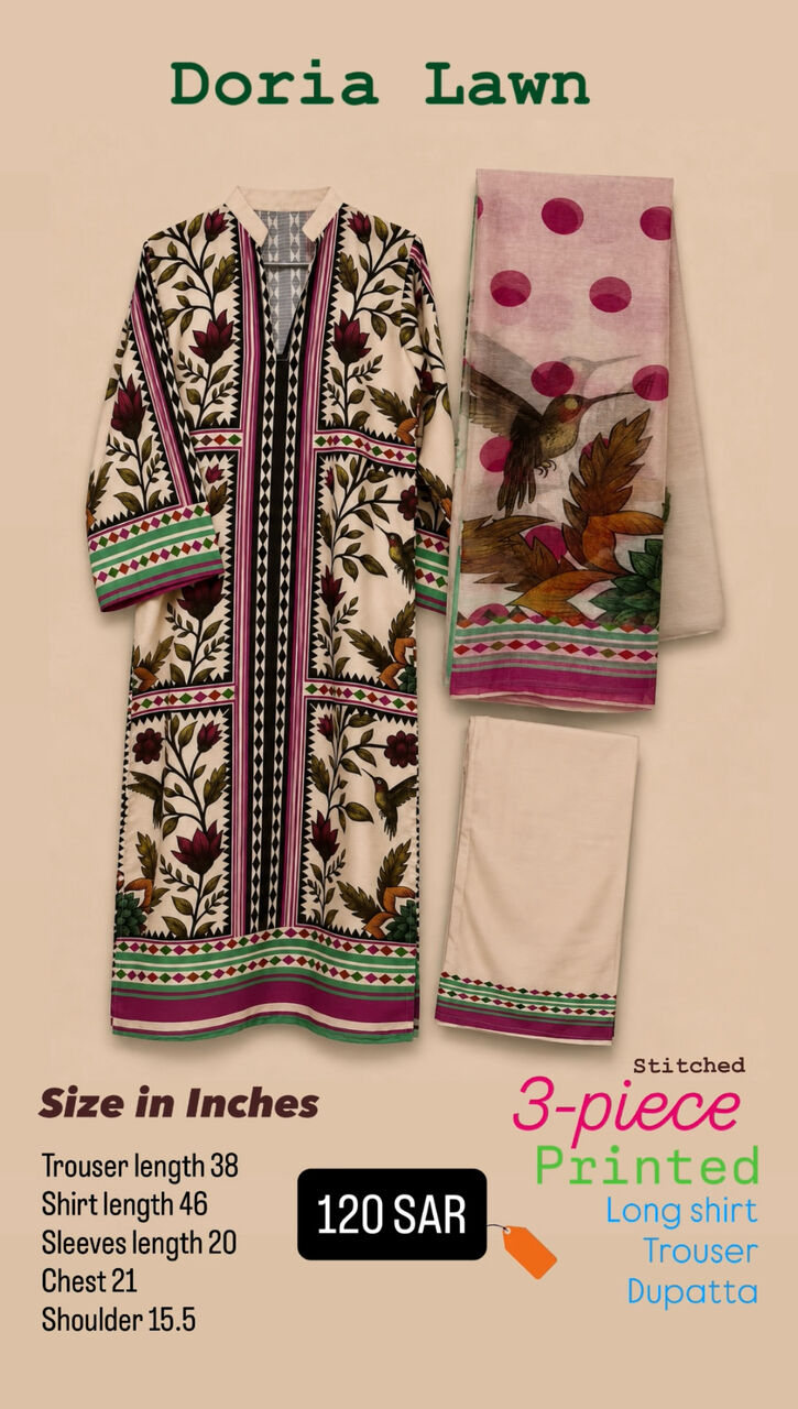 Jubail, Clothing & Accessories, SAR 90,  Summer Stitched Printed And Embroidered 3 Pc, 2 Pc And Shirts