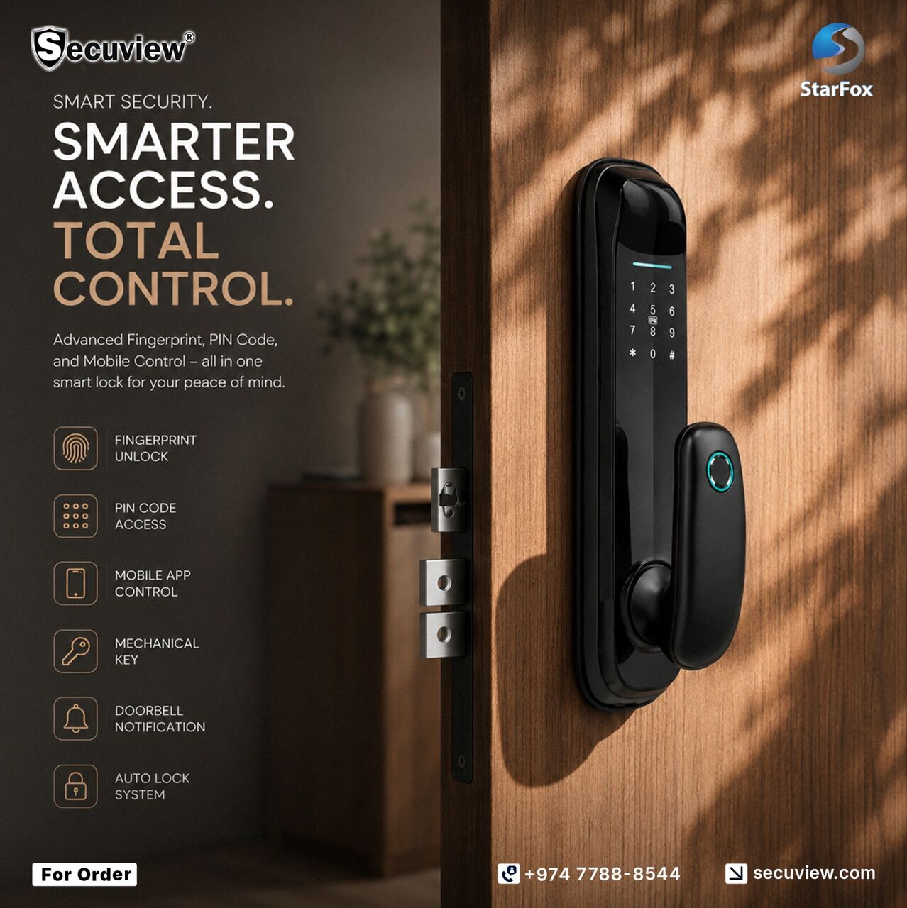 Doha, Electronics, QAR 650,  Secuview Mobile Control Fingerprint Smart Lock