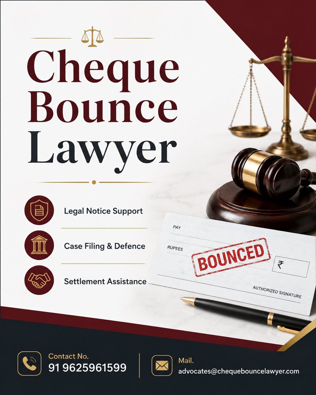 Mumbai, Legal, Cheque Bounce Lawyer For Legal Notice And Court Defence