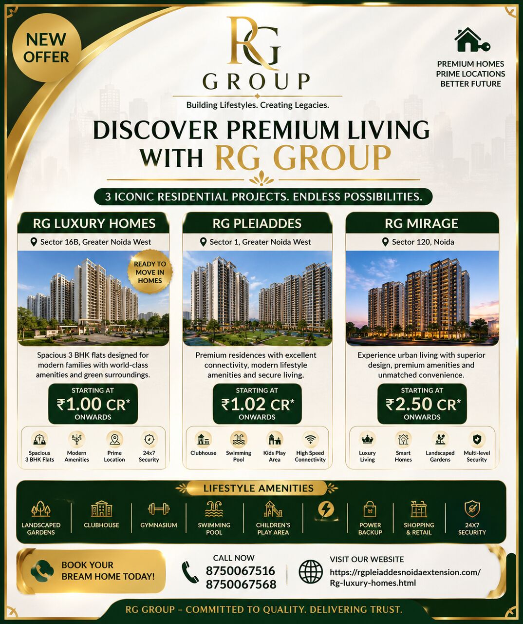 Noida, Real Estate, RG Luxury Homes, RG Pleiaddes & RG Mirage: Explore Residential Opportunities In Noida NCR