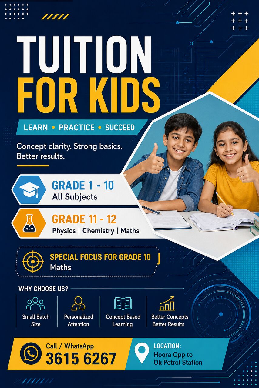 Hoora, Lessons Offered, TUITION FOR KIDS FROM GRADE 1 - 12
