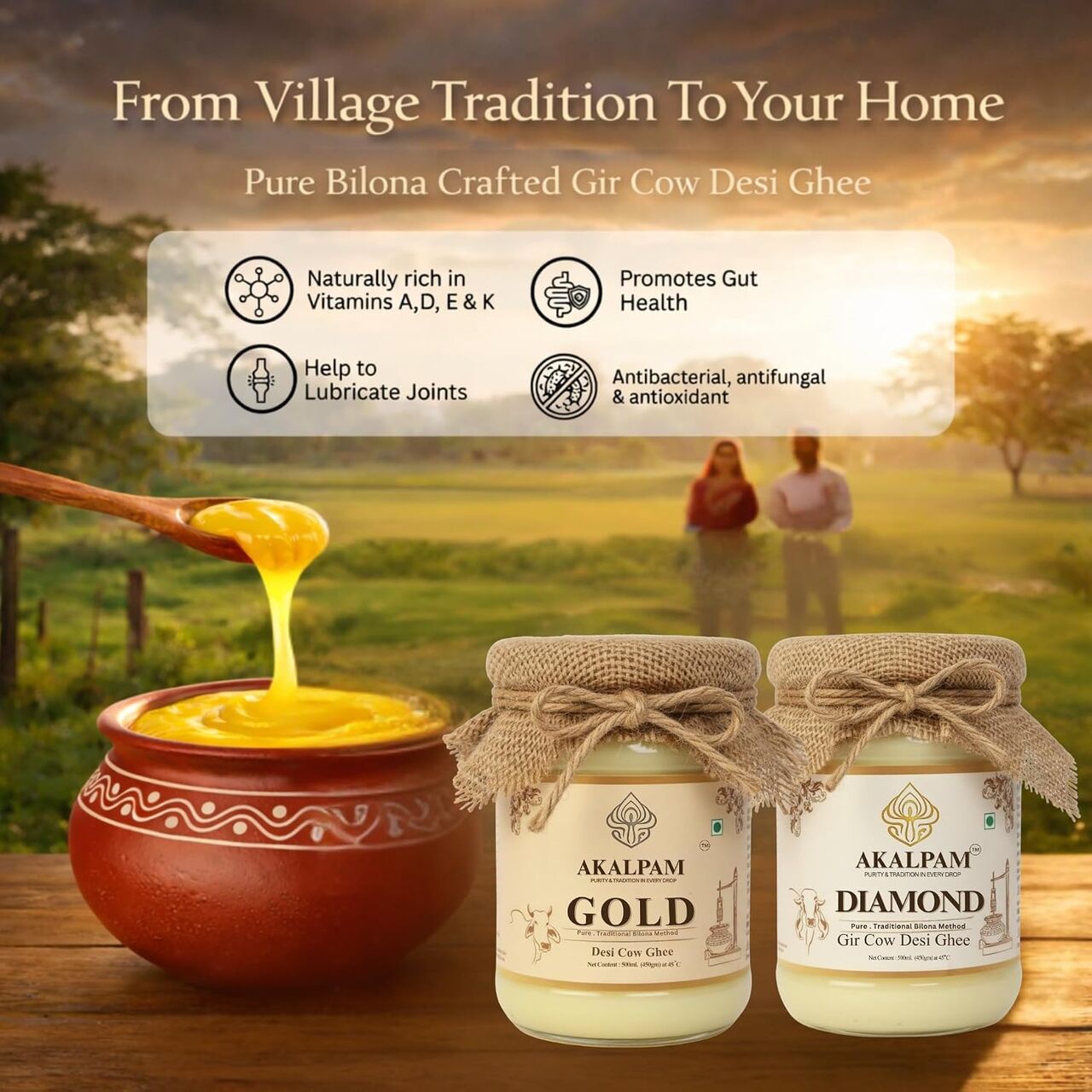 Lucknow, Food, Akalpam - Buy A2 Cow Ghee Online