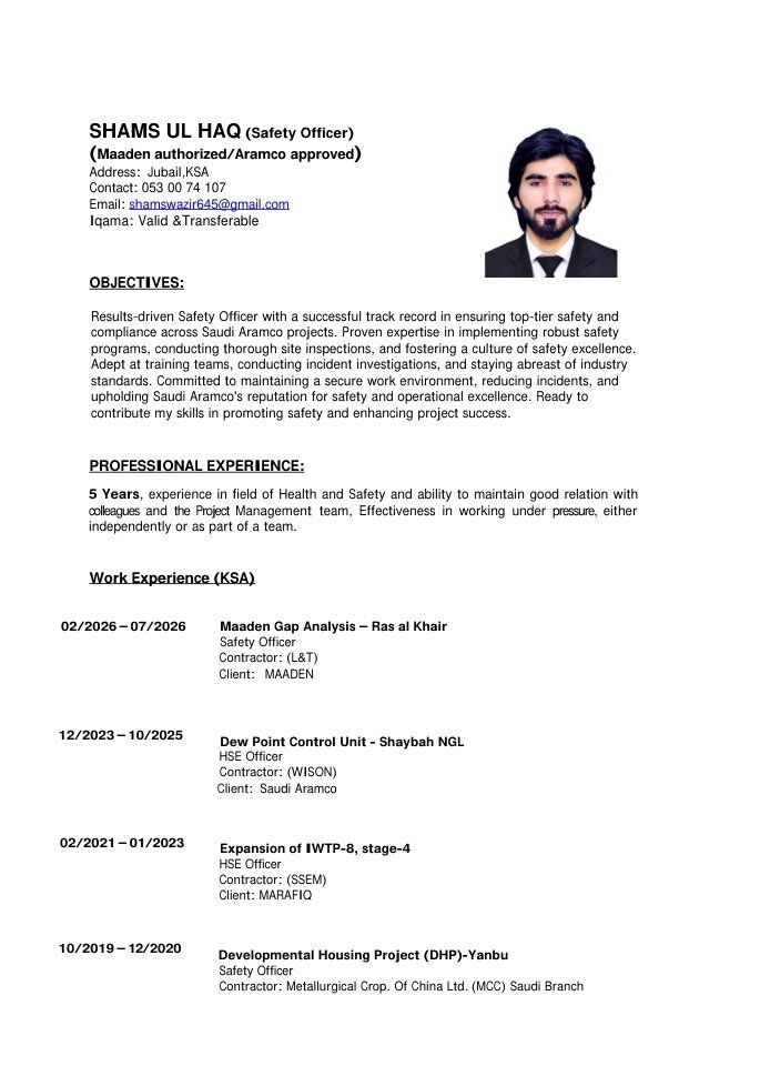 Jubail, Job Seekers, Safety Officer / HSE Officer &ndash; 5+ Years Experience