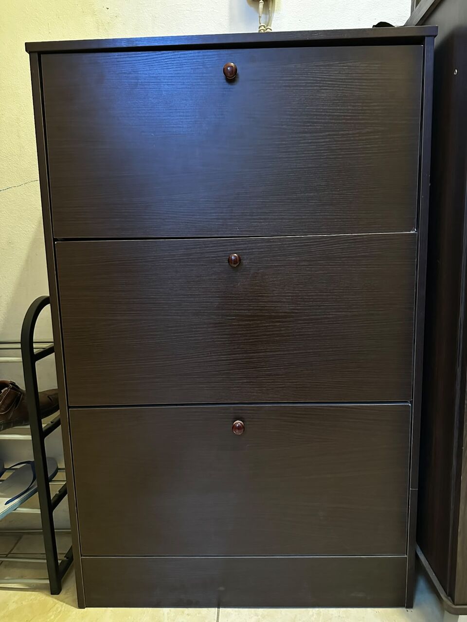 Al Rawdah, Furniture, SAR 180,  Sleek Wooden Shoe Rack &ndash; 3 Compartments / 6 Shelves (18 Pairs)