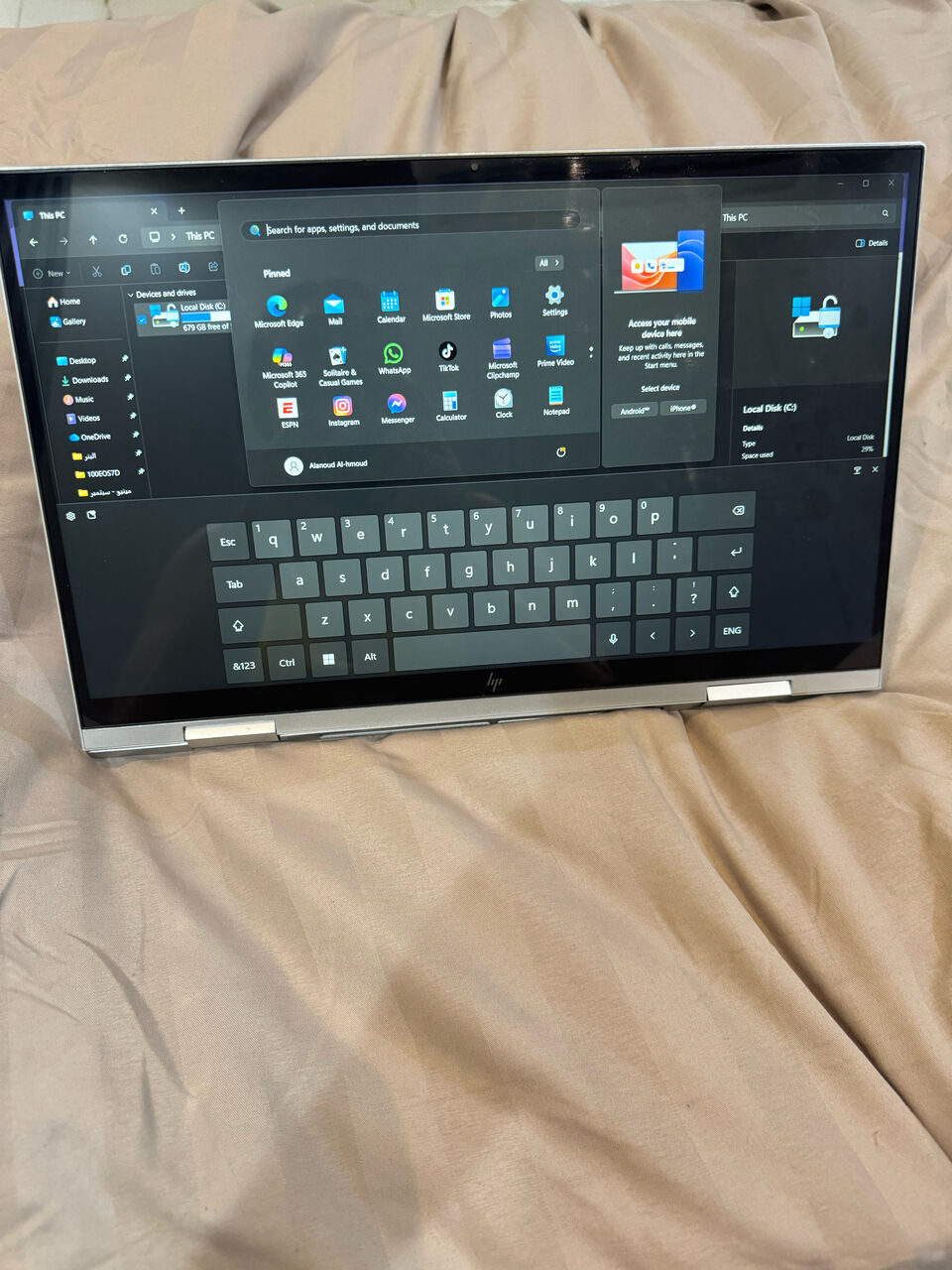 Riyadh, Electronics, SAR 2900,  ⁠HP ENVY X360 Convertible Laptop 15.6" Touchscreen (Core I7 / 16GB RAM / 1TB SSD) - Excell