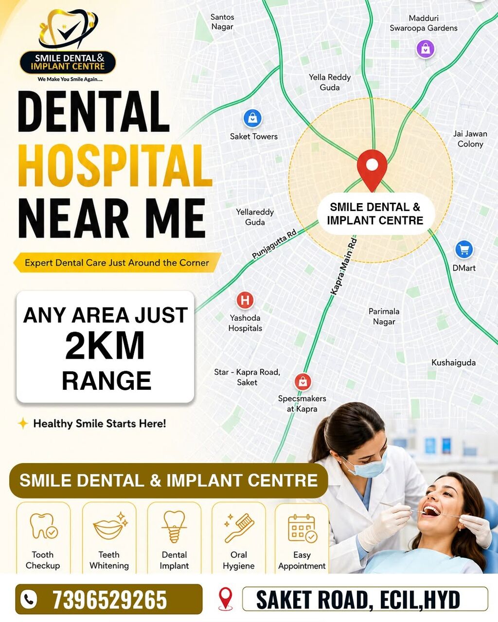 Hyderabad, Dental, Best Dental Hospital In AS Rao Nagar, Secunderabad