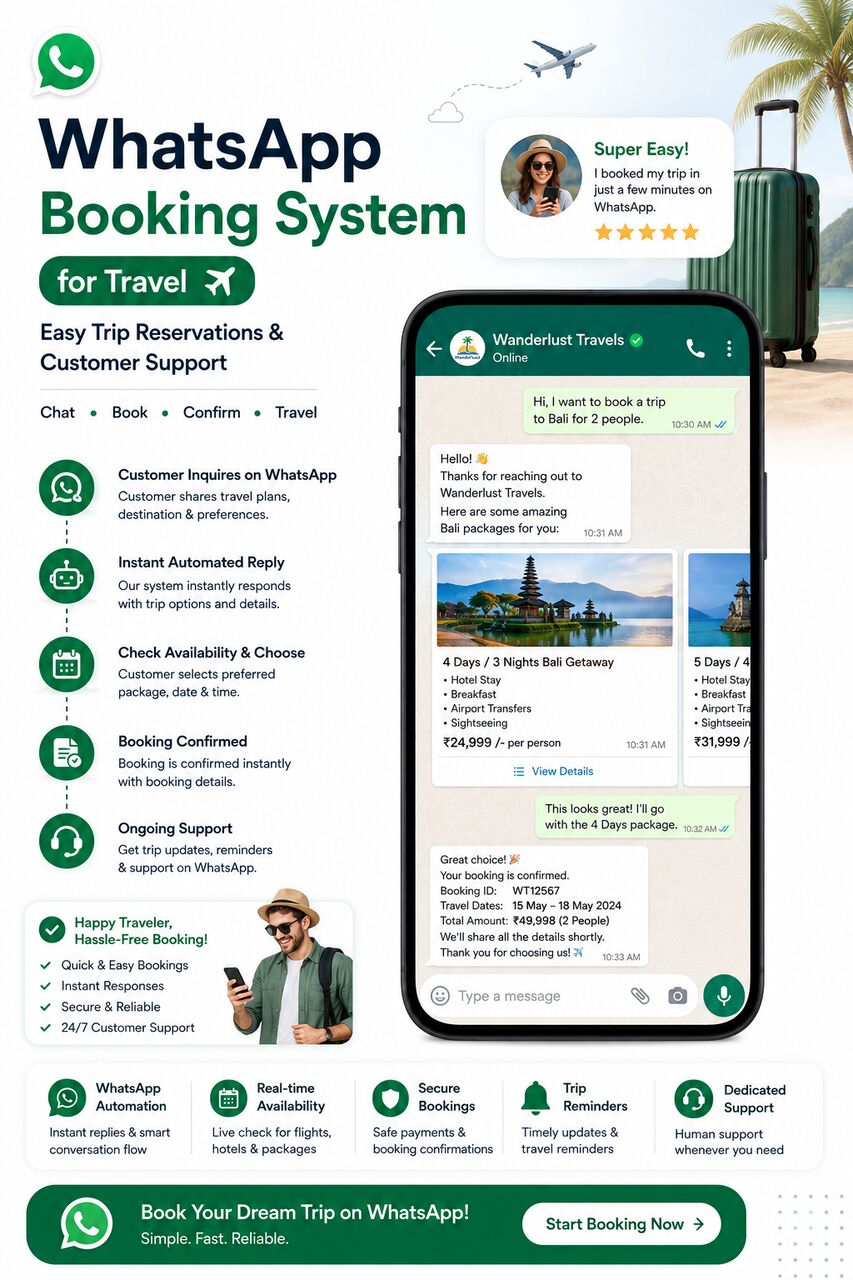 Los Angeles, Business, WhatsApp Booking System For Travel | Easy Trip Reservations & Customer Support