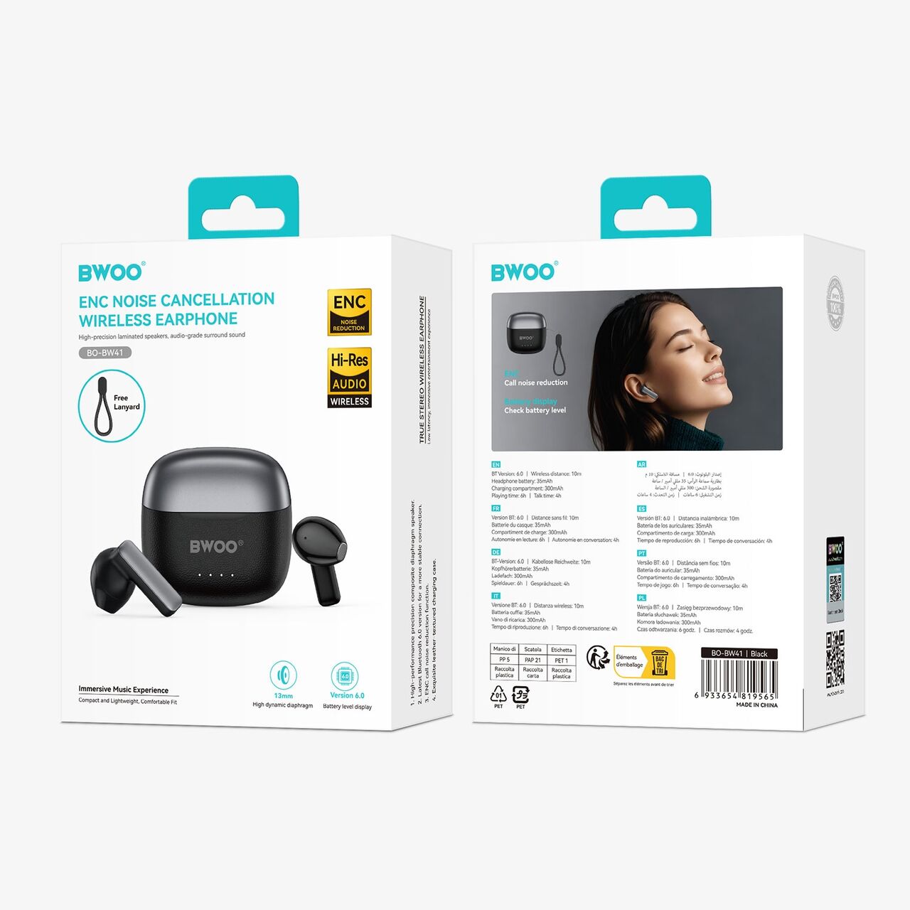 Manama, Mobile Phones, BHD 11,  BWOO BO-BW41 Wireless Earphone Environment Noise Cancellation ENC